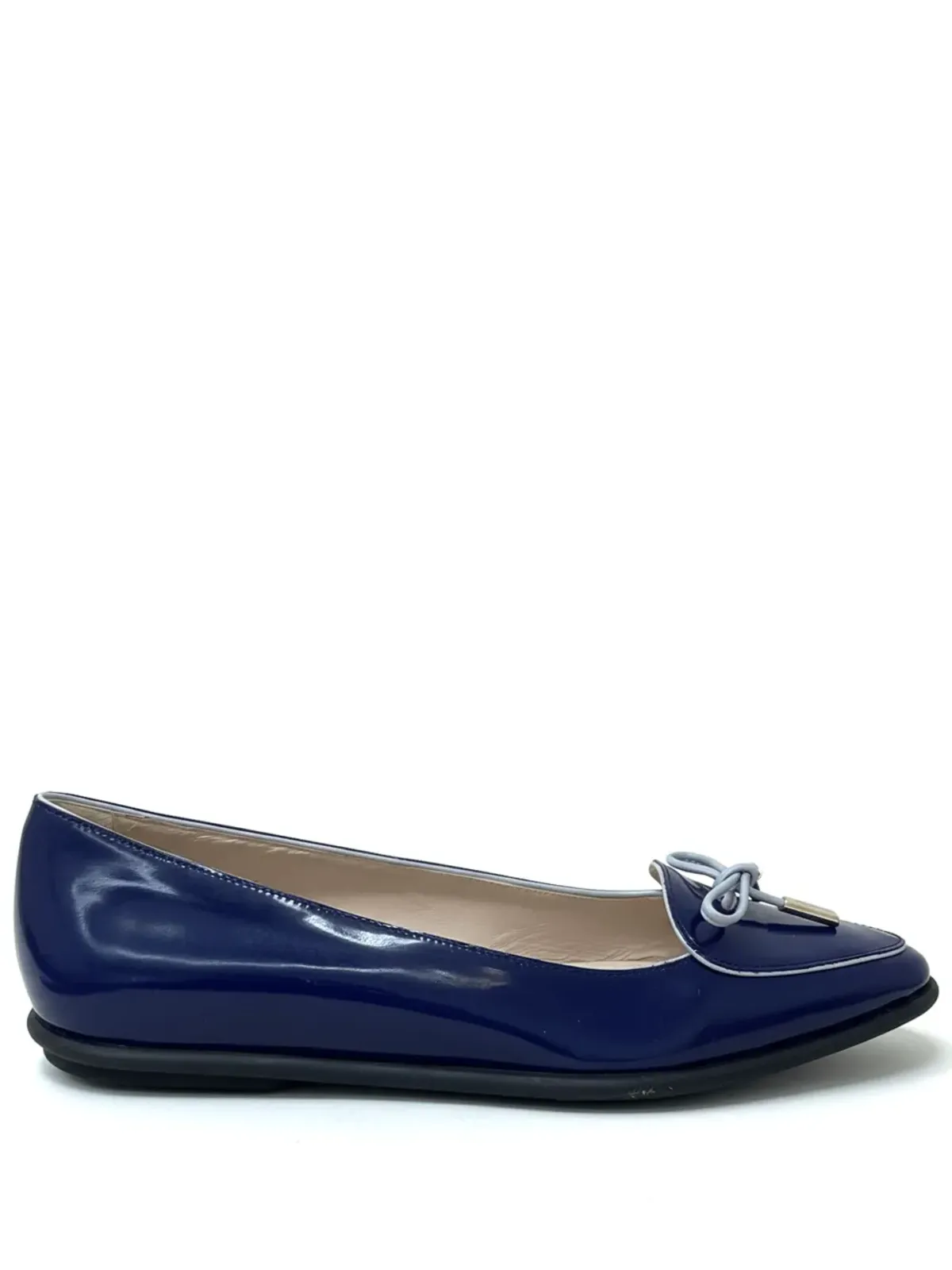 Tod's タイ付き バレエフラット ブルー - 画像1