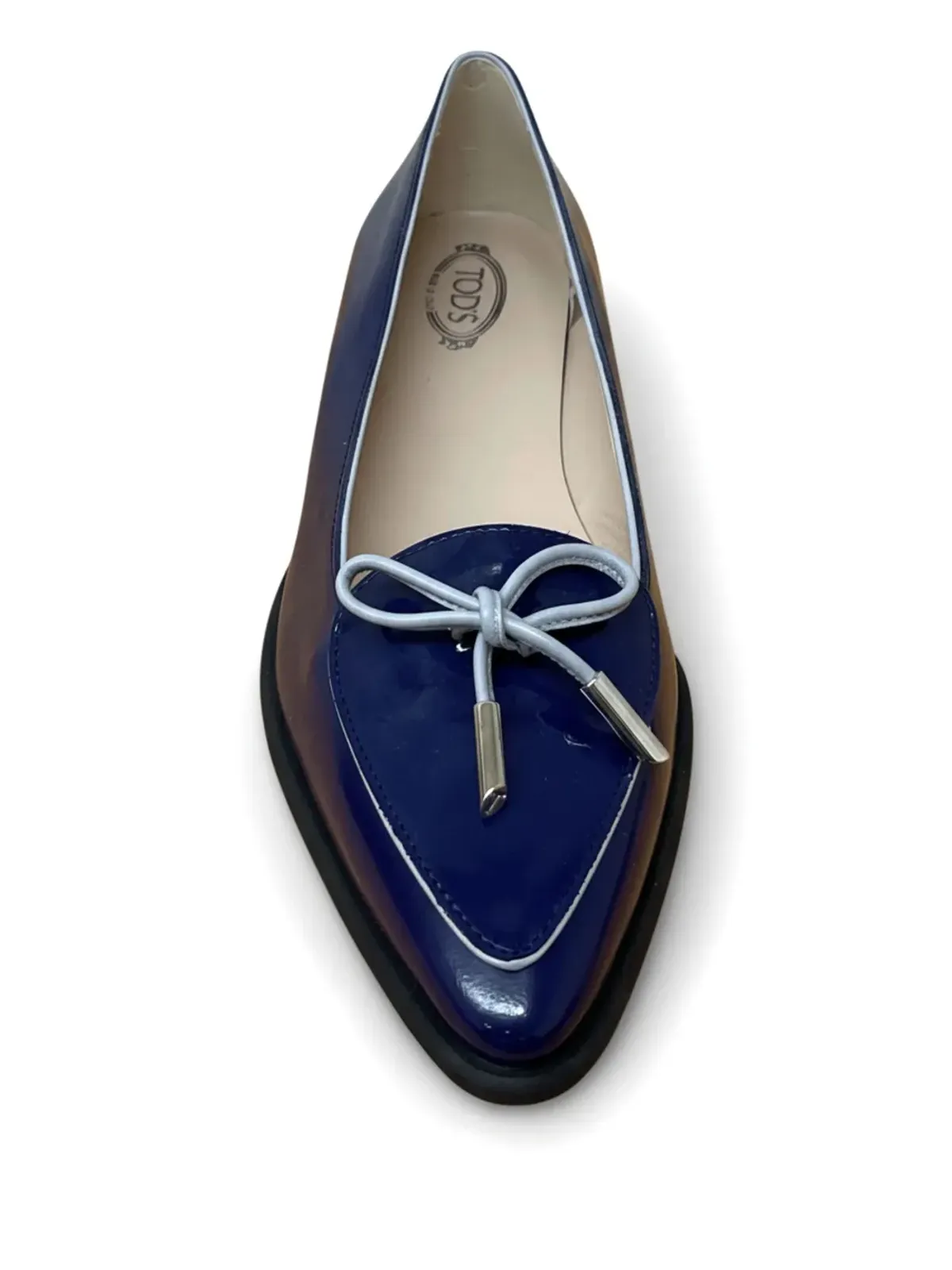 Tod's タイ付き バレエフラット ブルー - 画像2