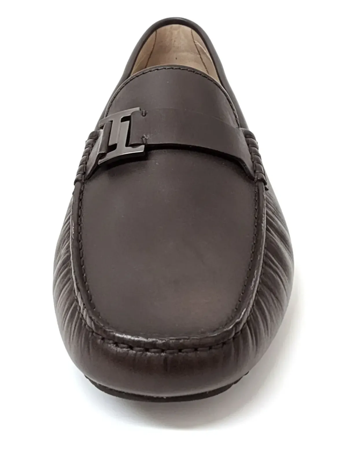 Tod's ダブル-T レザー ローファー ブラウン - 画像2