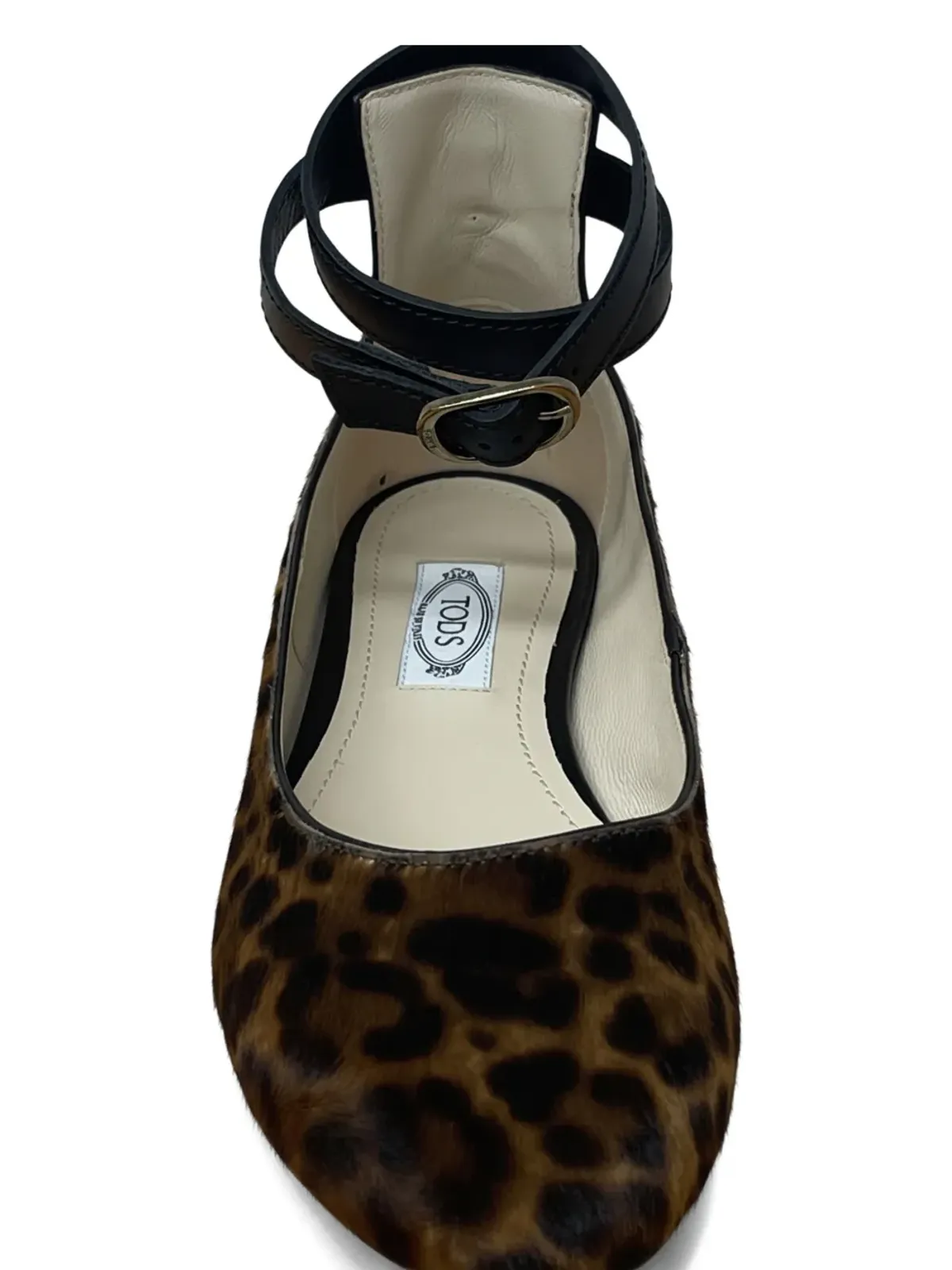 Tod's アンクルストラップ ポニーエフェクト バレエシューズ ブラウン - 画像3