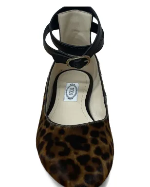 Tod's アンクルストラップ ポニーエフェクト バレエシューズ ブラウン - サムネイル3