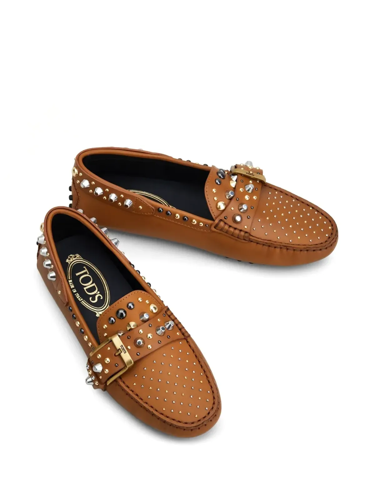 Tod's Gommino スタッズ付きバックル ローファー - ブラウン - 画像2
