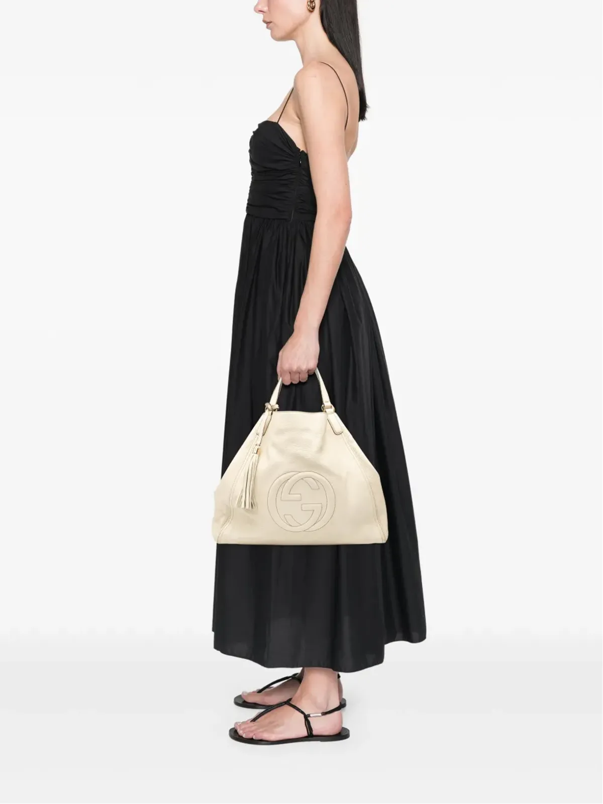 Gucci ビンテージ 2000-2015 大型 レザー Soho Cellarius トートバッグ - ホワイト - 画像2