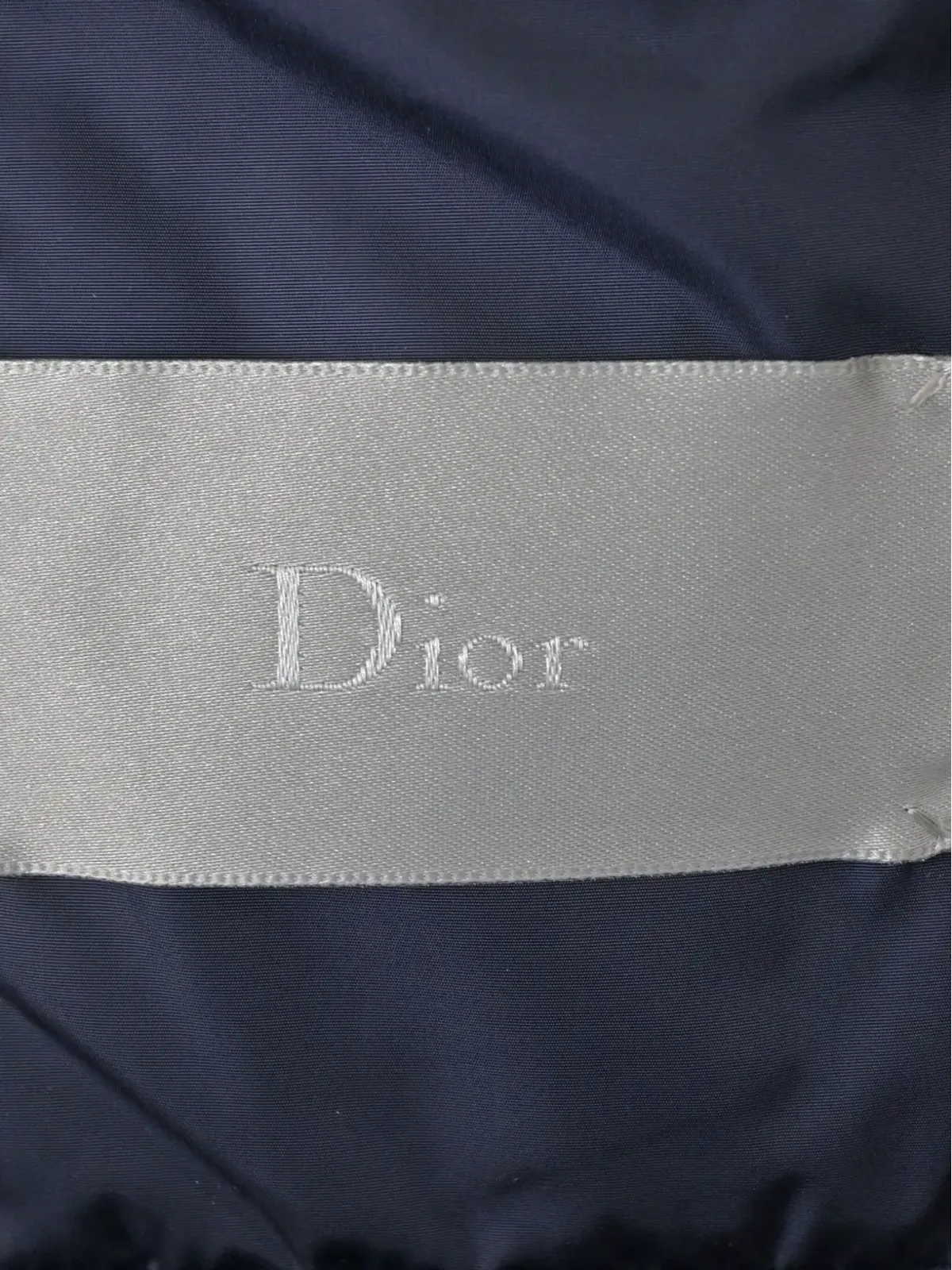 ビンテージ Christian Dior ジャケット 690mm シアリングカラー付き ガチョウダウン入り ダウンジャケット ブルー - 画像3