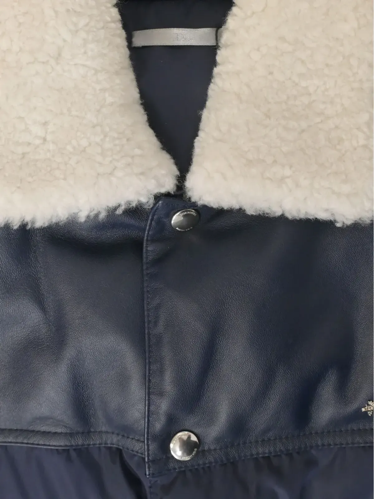 ビンテージ Christian Dior ジャケット 690mm シアリングカラー付き ガチョウダウン入り ダウンジャケット ブルー - 画像4