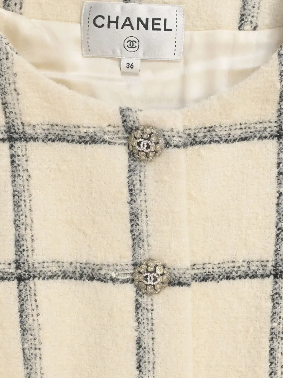 CHANEL Pre-Owned ツイード調ミディドレス - 画像5