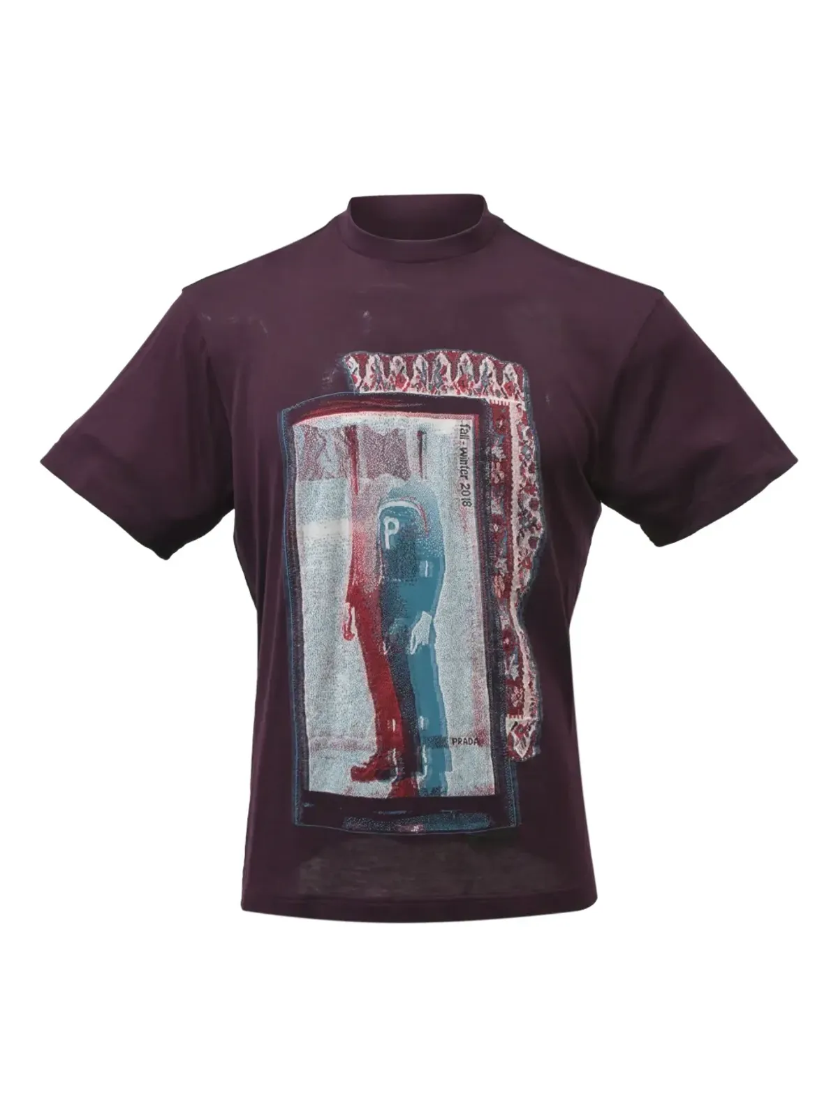 Prada ビンテージ グラフィックプリント Tシャツ - パープル - 画像1