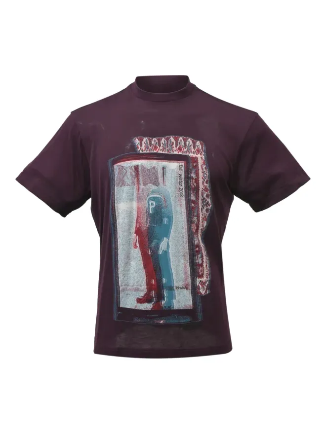 Prada Pre-Owned Prada ビンテージ グラフィックプリント Tシャツ - パープルの商品画像