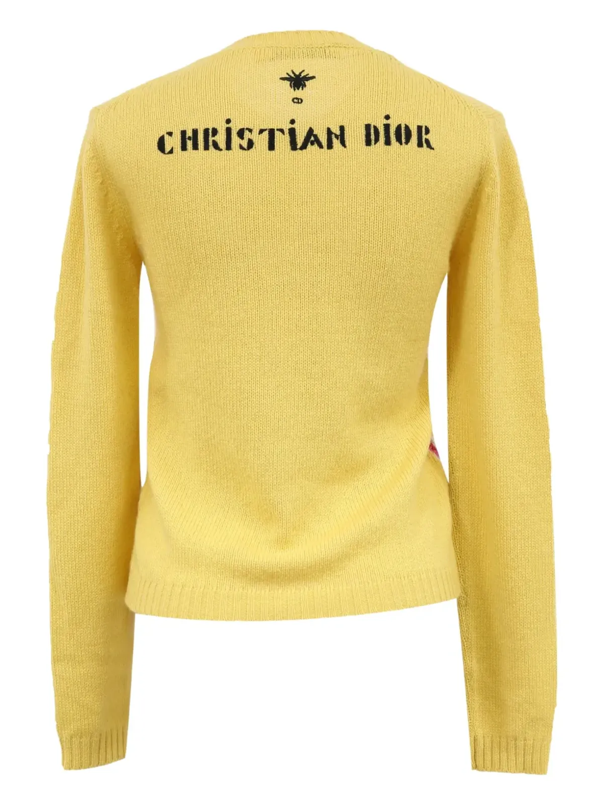 Christian Dior ビンテージ 刺繍入りクルーネックセーター - イエロー - 画像3