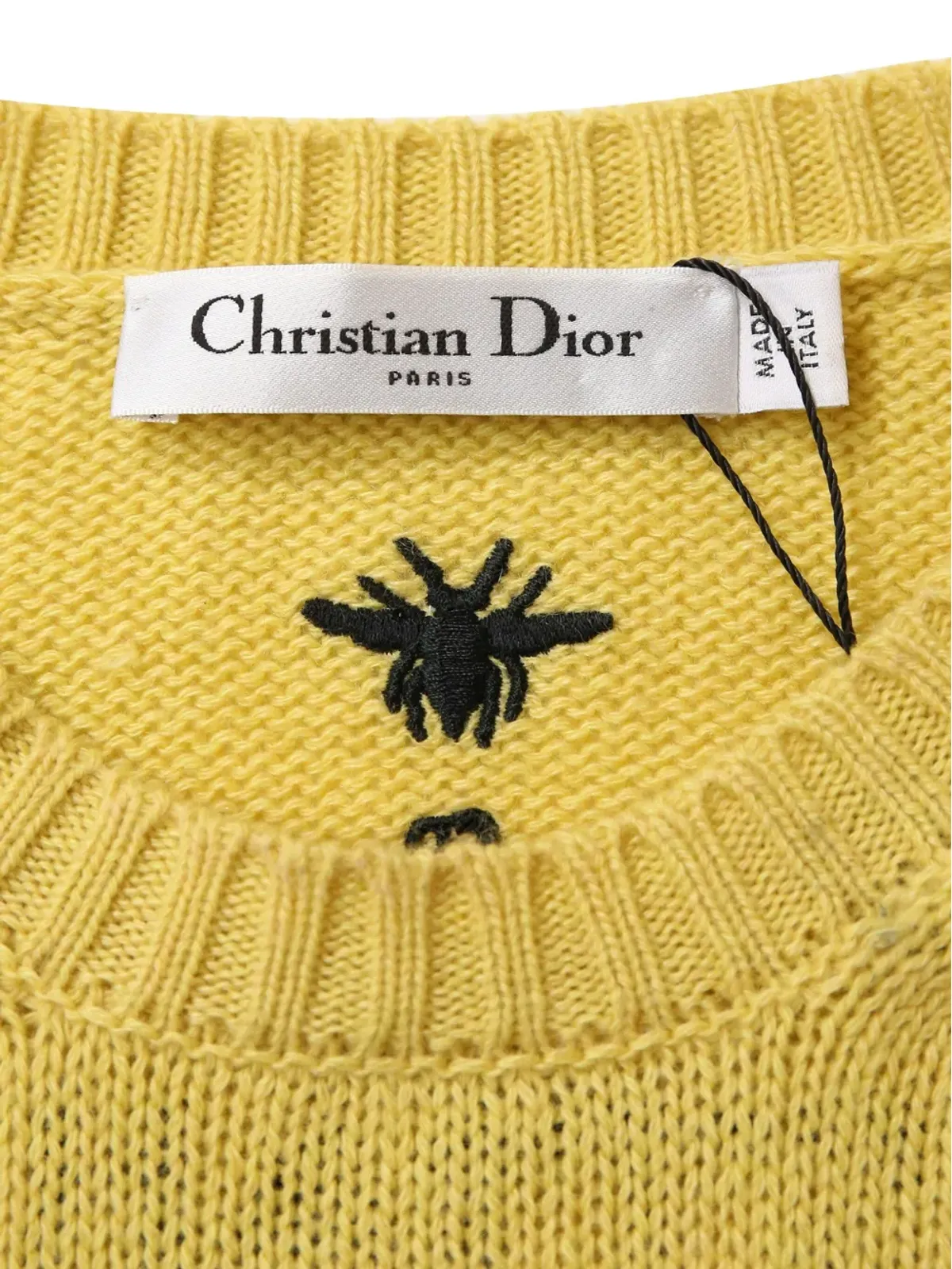 Christian Dior ビンテージ 刺繍入りクルーネックセーター - イエロー - 画像4