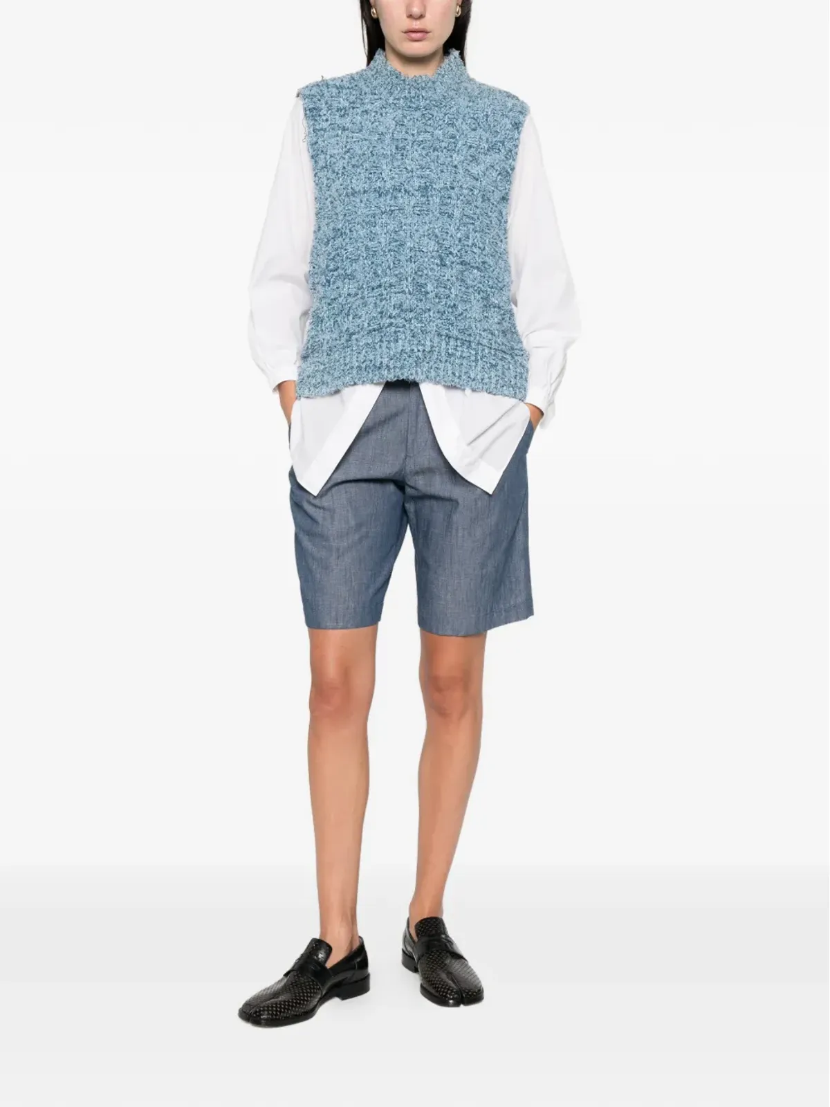 Junya Watanabe Comme des Garçons Pre-Owned ヴィンテージ プリーツ入り テーラードショーツ - 画像2