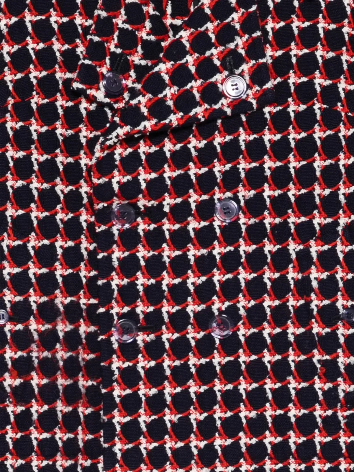 Junya Watanabe Comme des Garçons Pre-Owned 2001 ツイード ダブルブレスト ジャケット（ブルー） - 画像3