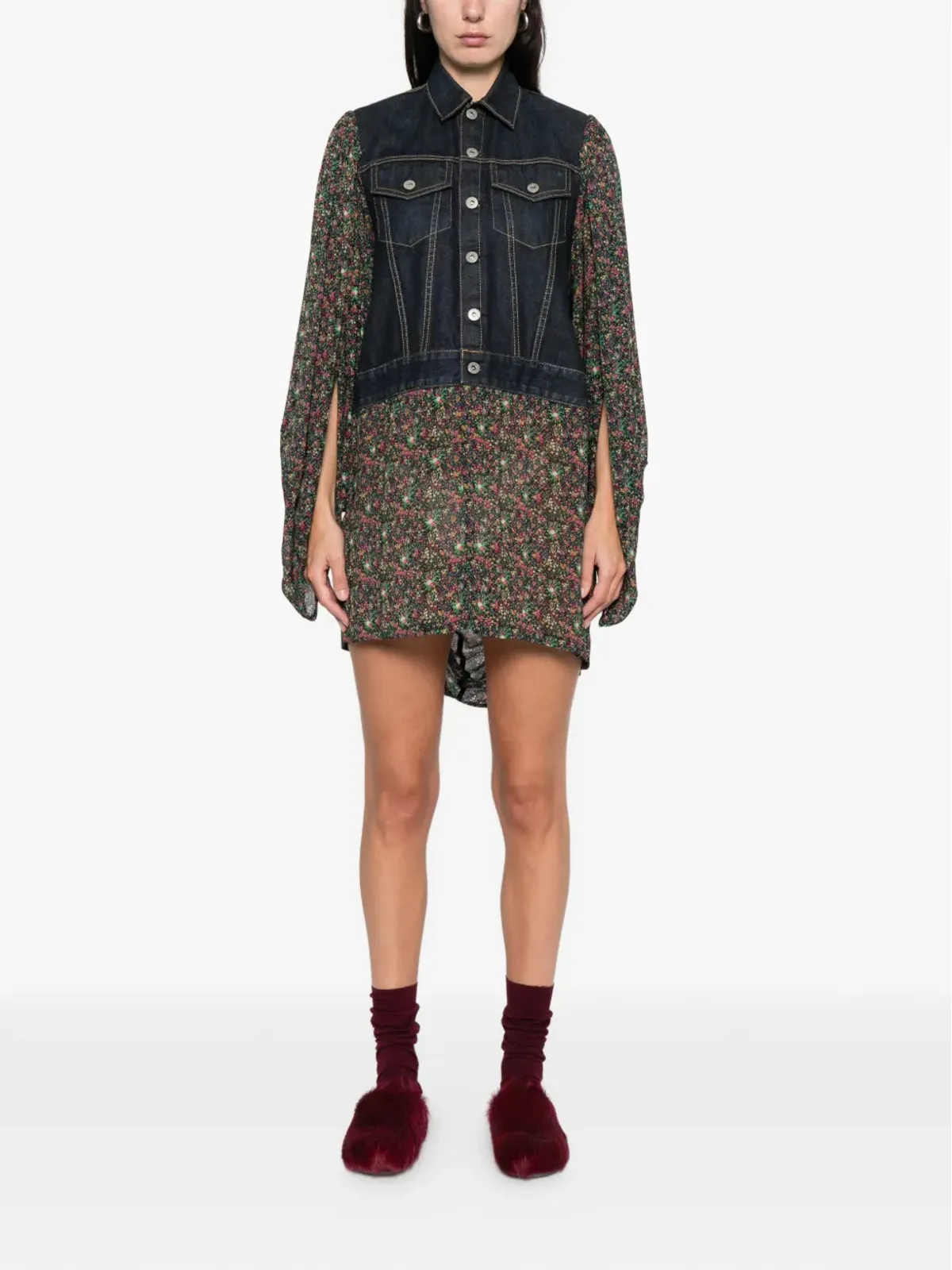 Junya Watanabe Comme des Garçons Pre-Owned ドッキング シャツドレス - 画像2