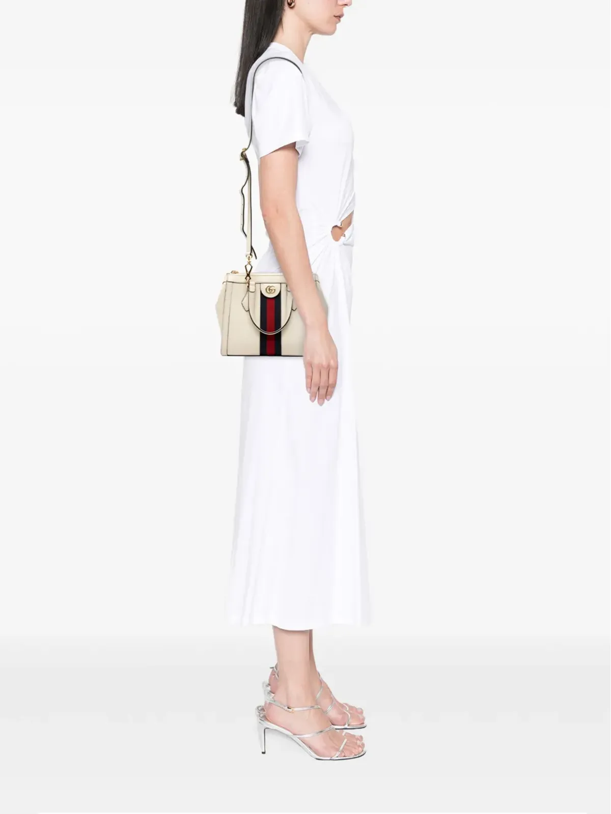 ビンテージ Gucci オフィディア レザー サッチェル 小型 ホワイト - 画像2