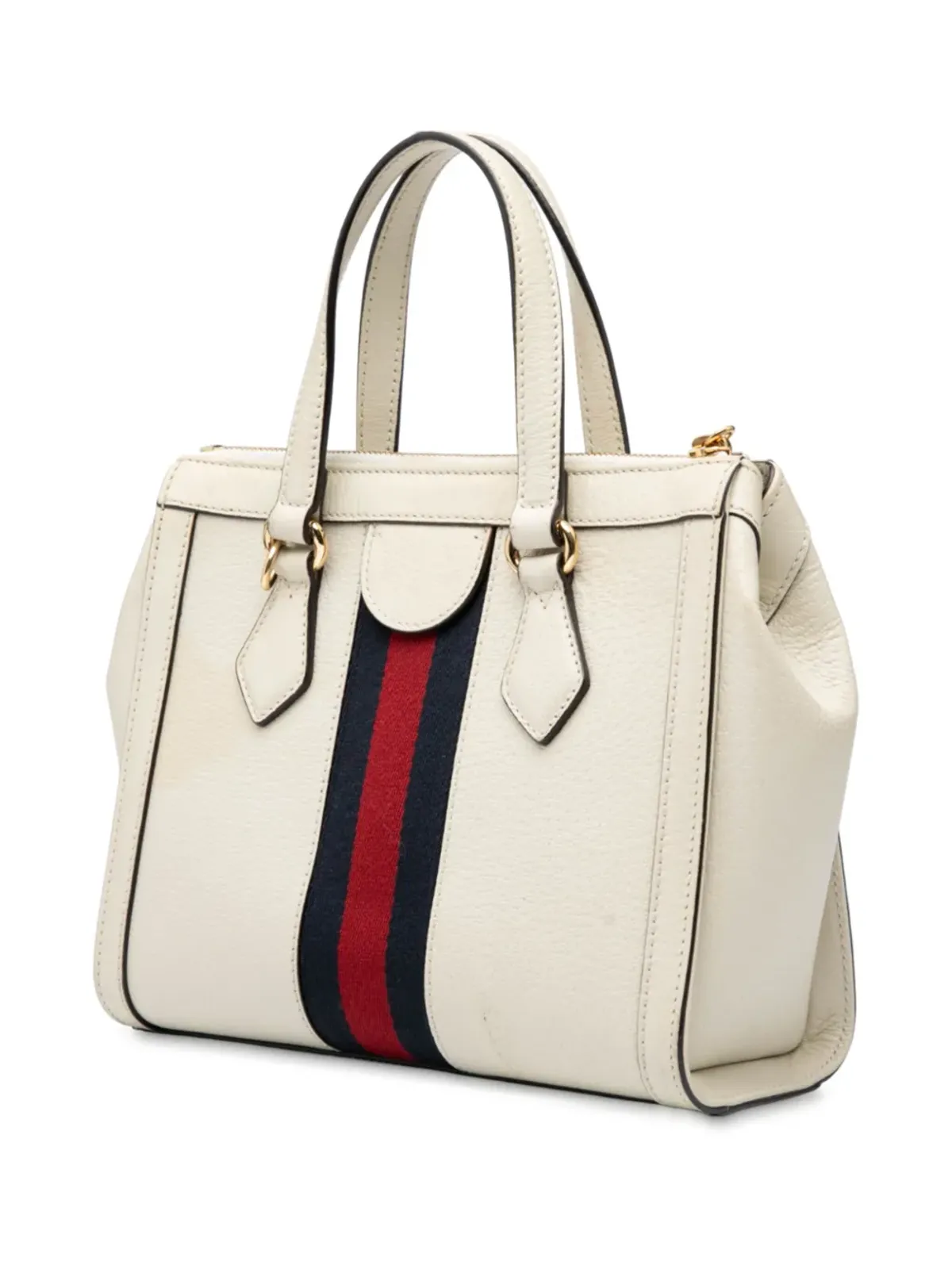 ビンテージ Gucci オフィディア レザー サッチェル 小型 ホワイト - 画像3