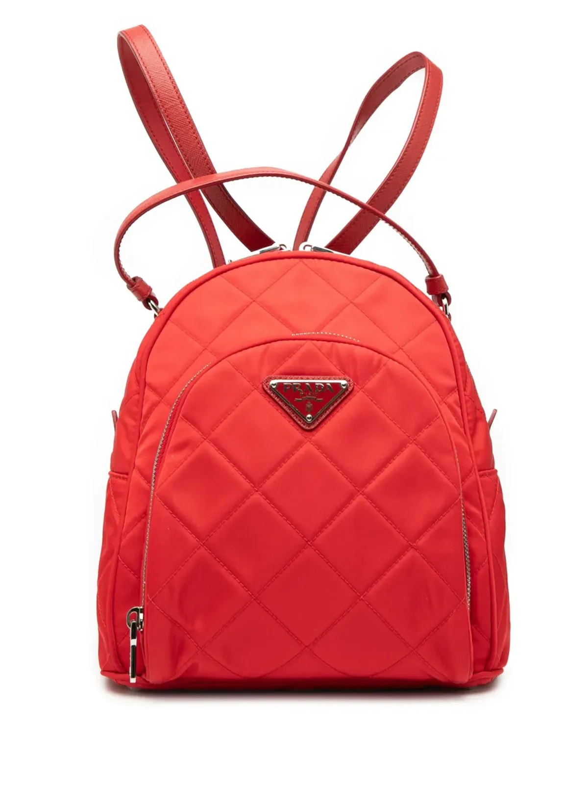 Prada ビンテージ 2013-2025 インプントゥ テスート バックパック レッド - 画像1