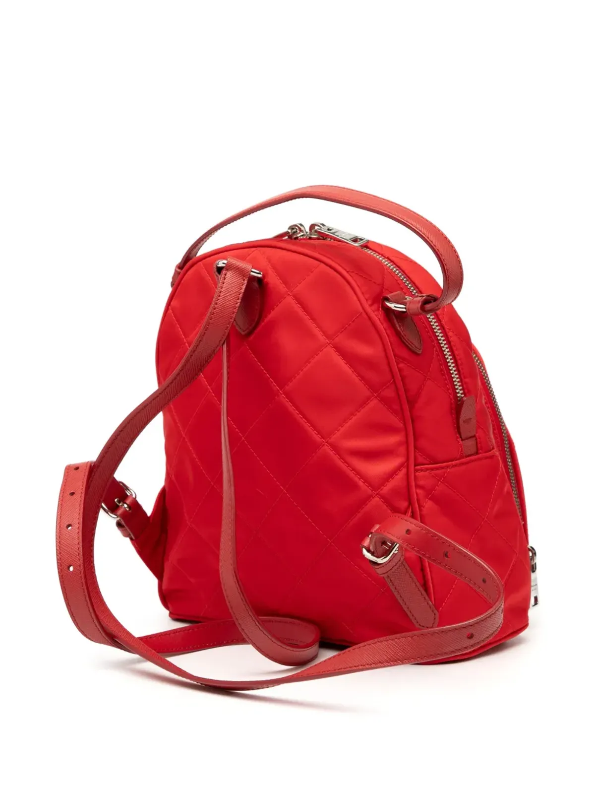Prada ビンテージ 2013-2025 インプントゥ テスート バックパック レッド - 画像3