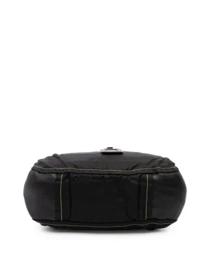 Prada ビンテージ 2000-2013 レザーとテッスート ショルダーバッグ - ブラック - サムネイル4