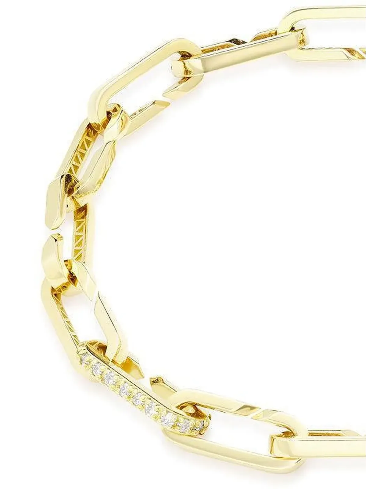 Bizzotto Gioielli 18Kイエローゴールド ペーパークリップ ダイヤモンド ブレスレット - 画像2