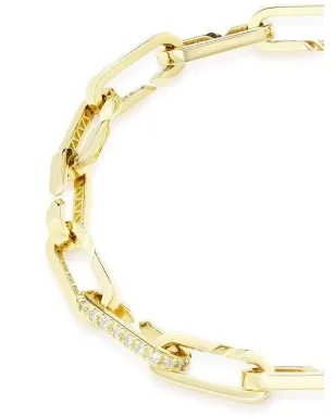 Bizzotto Gioielli 18Kイエローゴールド ペーパークリップ ダイヤモンド ブレスレット - サムネイル2