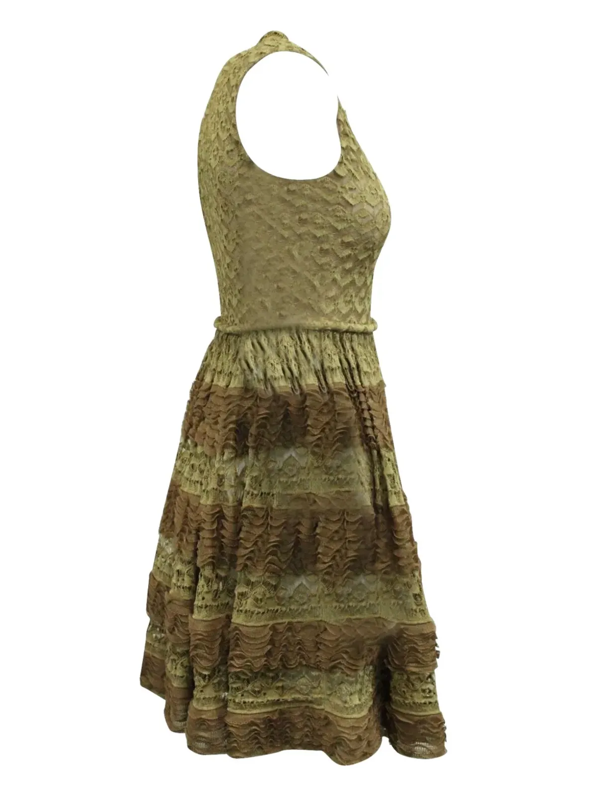 Alaïa Pre-Owned レイヤードレース ティアードドレス - 画像3