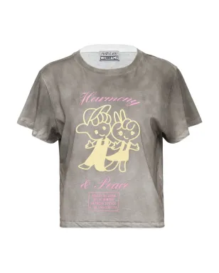 Ashley Williams washed-effect graphic-print T-shirt - Grey - サムネイル1