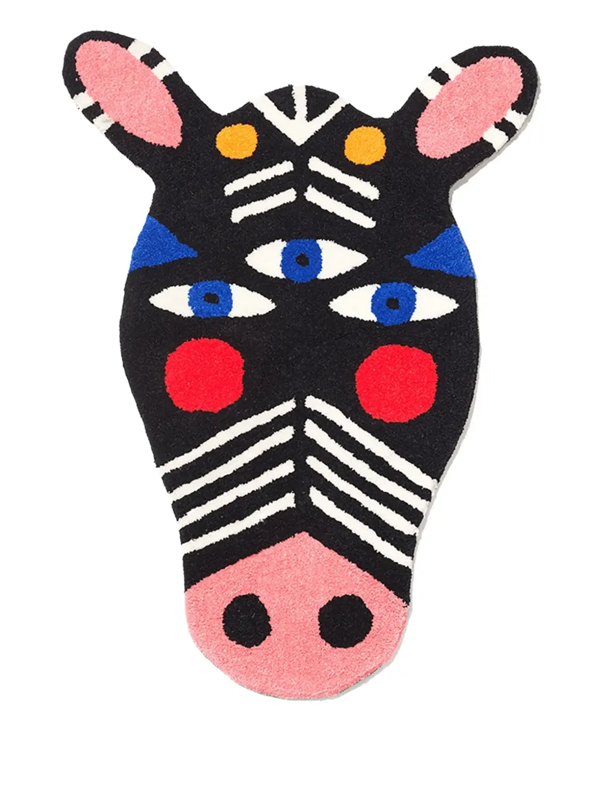 Qeeboo Oggian Zibra shaped slip rug - Black - 画像1