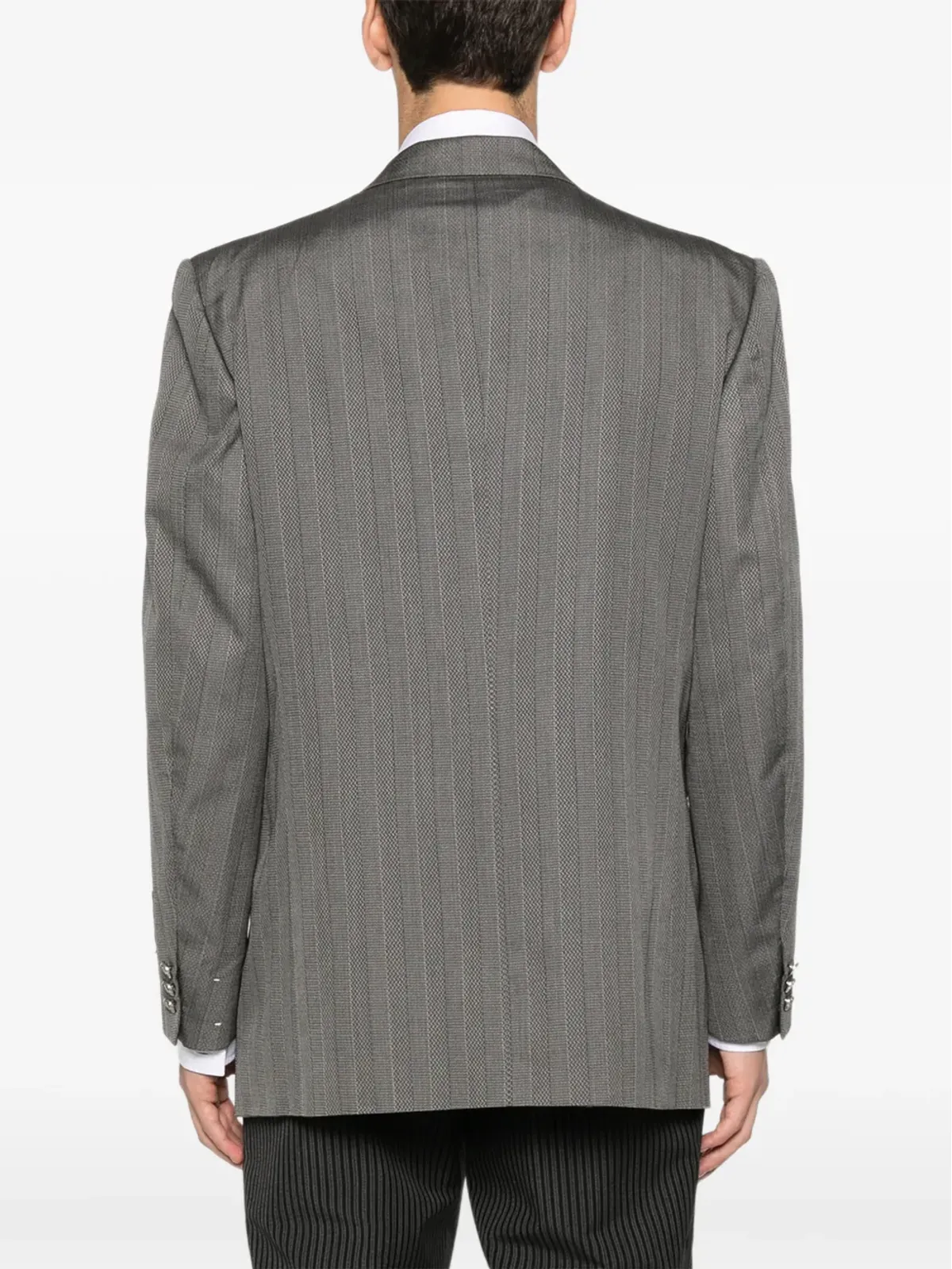 Christian Dior ビンテージ 1990年代ストライプ柄 ダブルブレストブレザー - グレー - 画像4