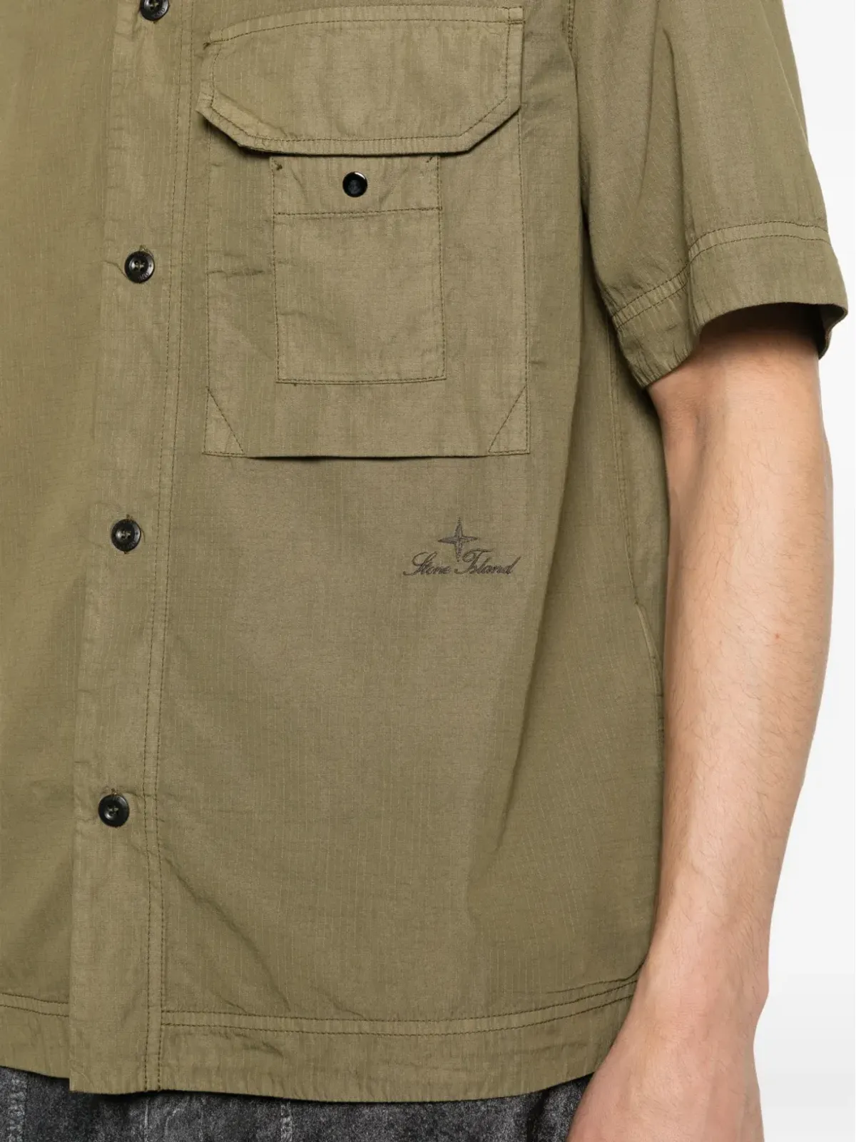 Stone Island パッチポケット付き半袖シャツ - グリーン - 画像5