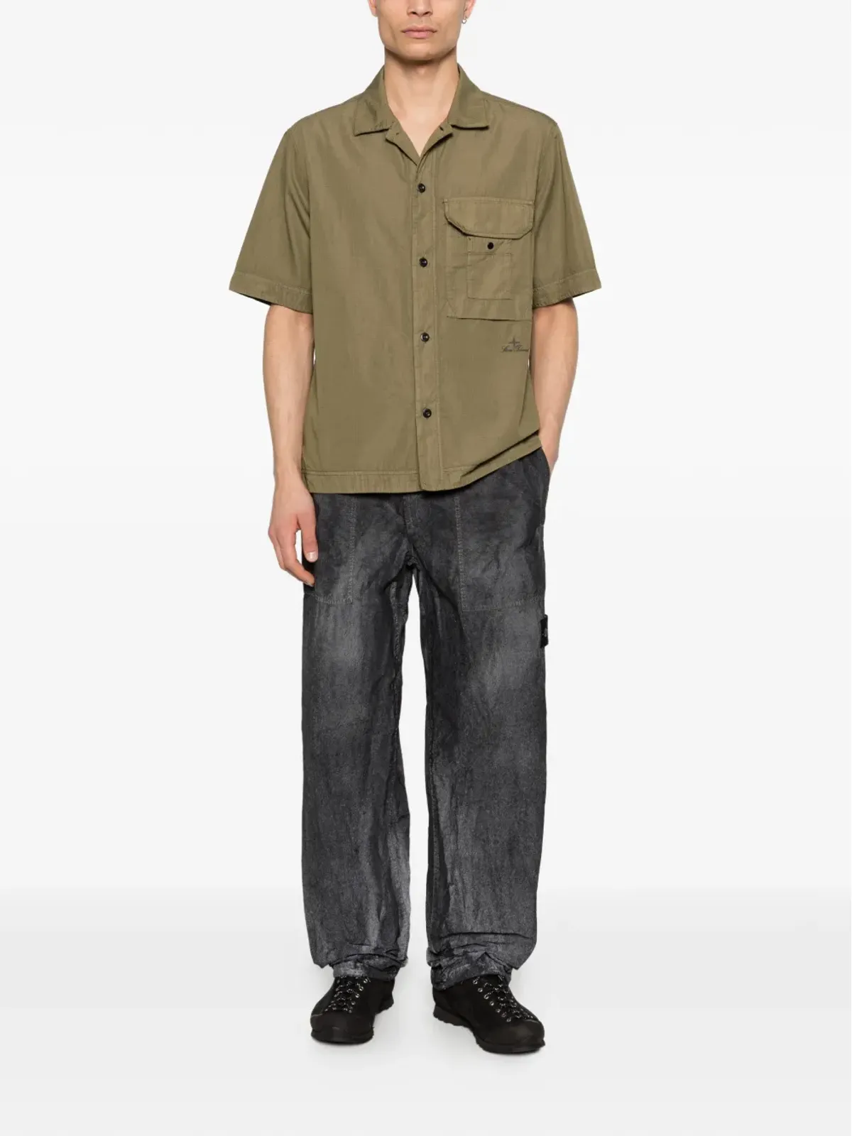 Stone Island パッチポケット付き半袖シャツ - グリーン - 画像2