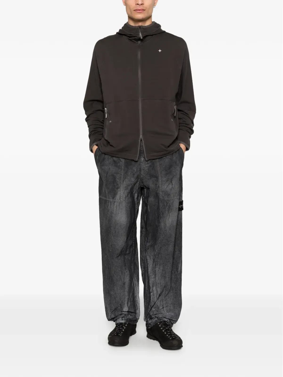Stone Island ジップフード付きスウェットシャツ - グレー - 画像2