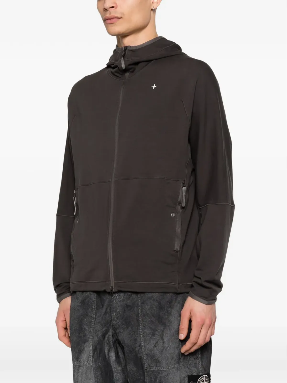 Stone Island ジップフード付きスウェットシャツ - グレー - 画像3