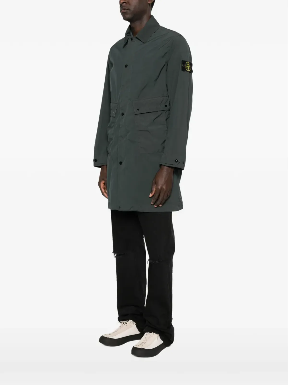 Stone Island ボタンポケット付き ロングパーカコート - グレー - 画像3