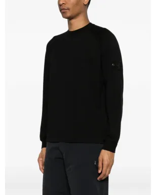 Stone Island ロングスリーブ ロゴパッチ スウェットシャツ ブラック - サムネイル3