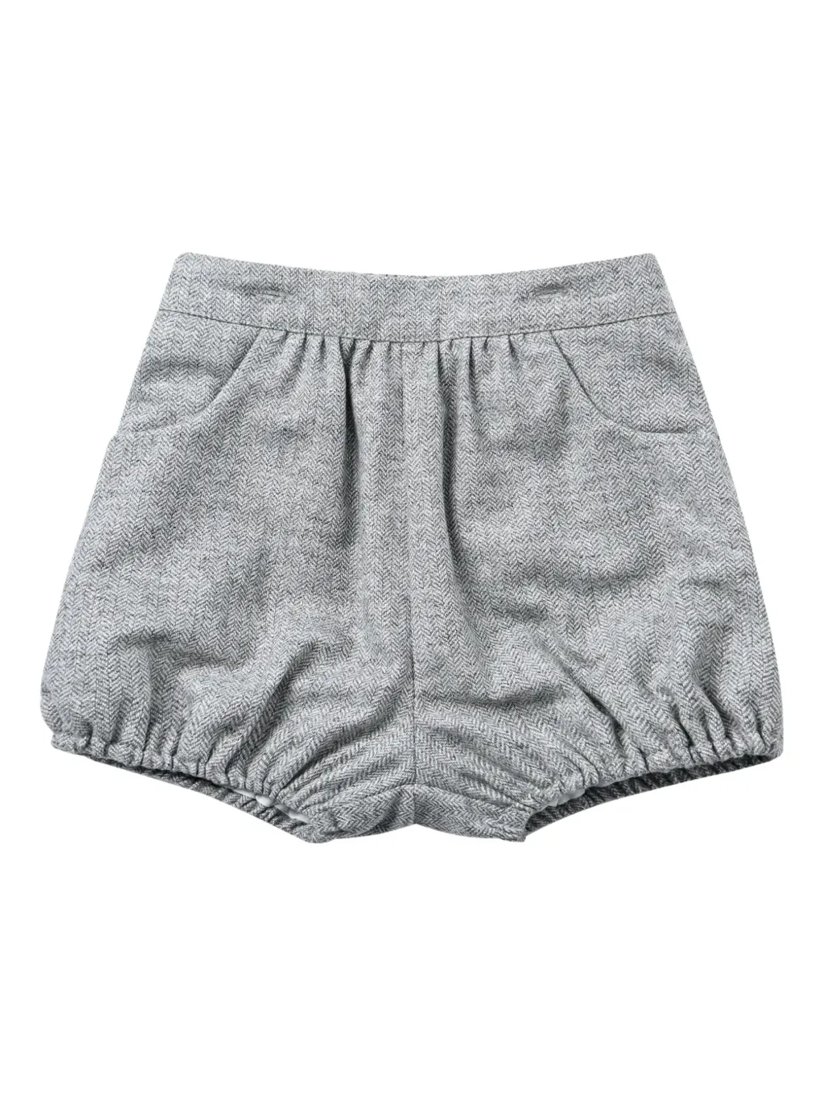 Moustache gathered-waistband short set - Grey - 画像4