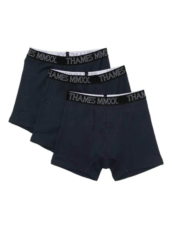 THAMES MMXX THAMES MMXX ロゴ入りウエストバンド ボクサー（セット・オブ・スリー） - Blueの商品画像