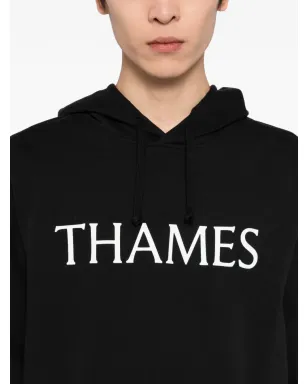 THAMES MMXX logo printed hoodie - Black - サムネイル5