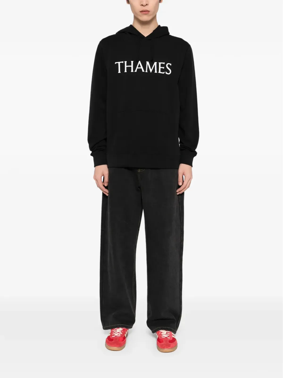 THAMES MMXX logo printed hoodie - Black - 画像2