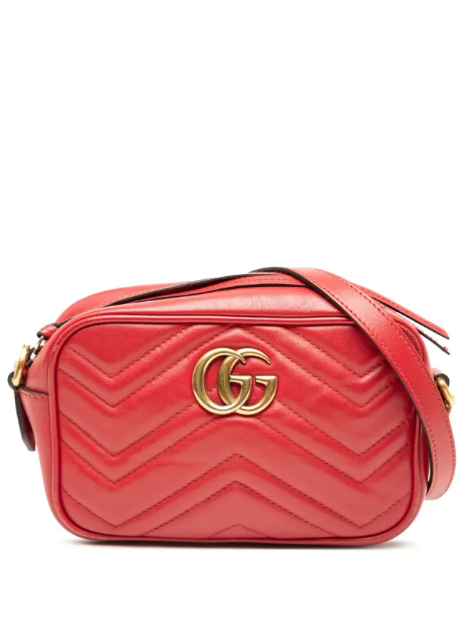 Gucci Pre-Owned Gucci ビンテージ 2016-2025 ミニ GG Marmont Matelasse Leather クロスボディバッグ - レッドの商品画像