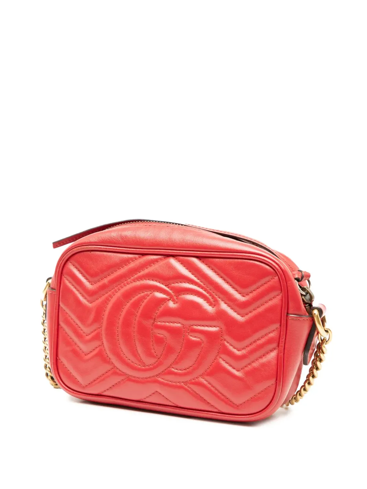 Gucci ビンテージ 2016-2025 ミニ GG Marmont Matelasse Leather クロスボディバッグ - レッド - 画像3