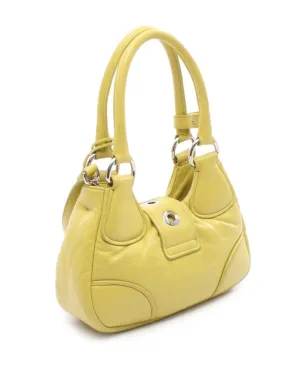 Prada ビンテージ 2010-2025 ナッパ・ソフトパッド リエディション 2002 ムーン・サッチェル イエロー - サムネイル3