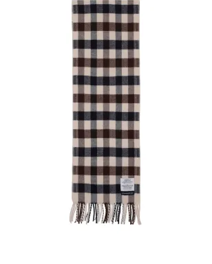 Aquascutum マクロクラブチェック柄タッセル付きスカーフ - サムネイル3
