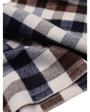 Aquascutum マクロクラブチェック柄タッセル付きスカーフ - サムネイル4
