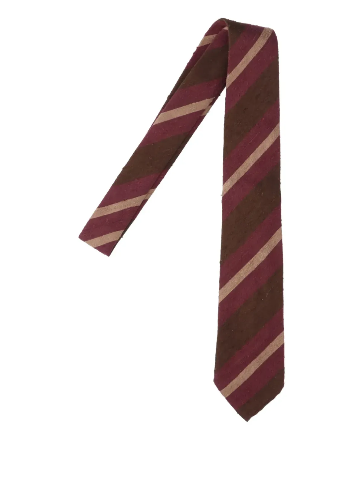 Finamore 1925 Napoli ストライプ柄ネクタイ レッド - 画像1