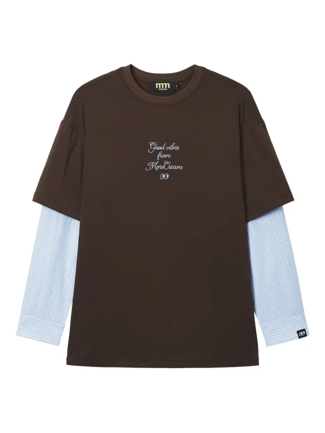 Mini Cream Mini Cream ストライプ袖Tシャツの商品画像