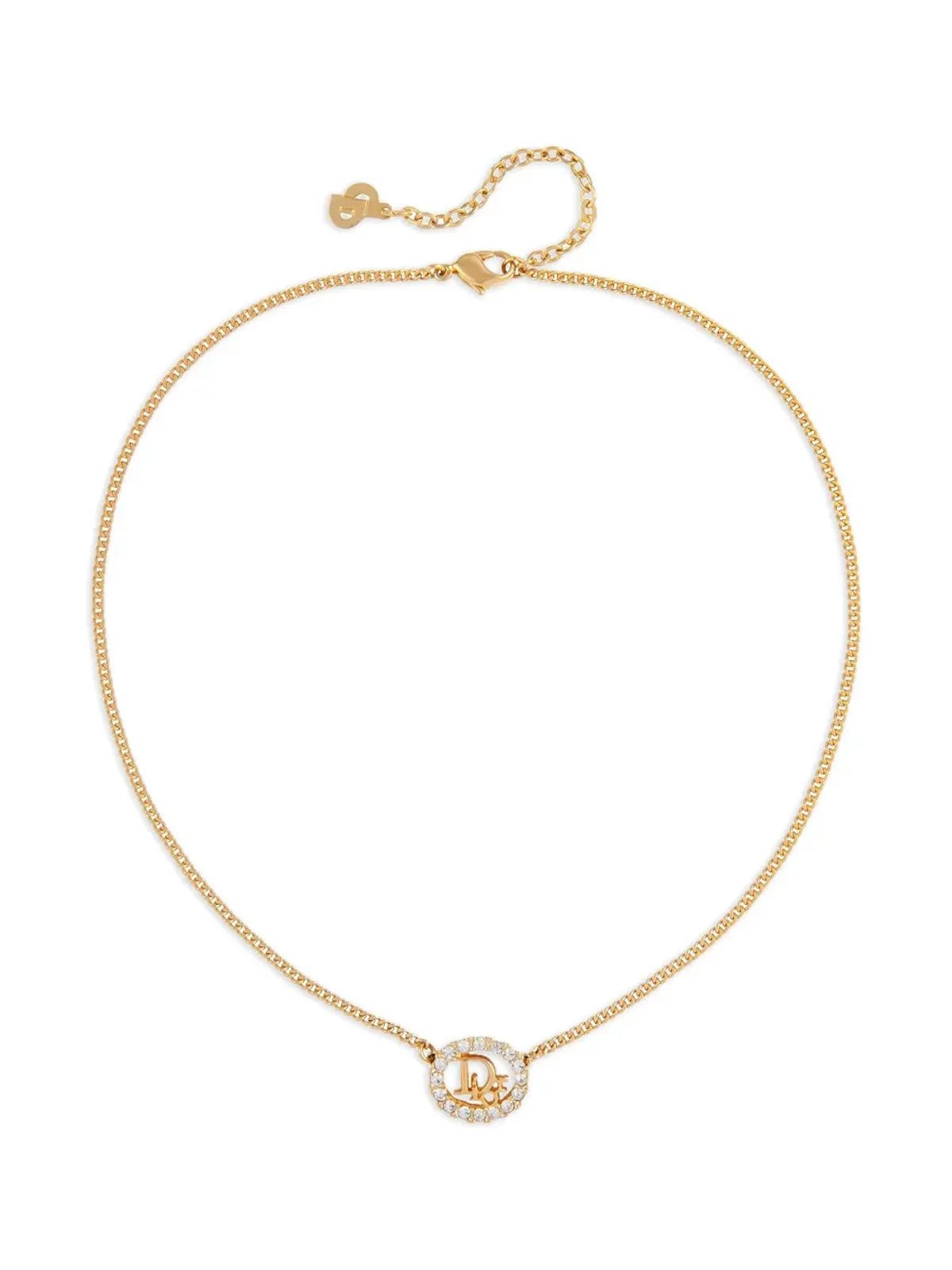 ビンテージ Christian Dior オーバルペンダントネックレス - 画像1