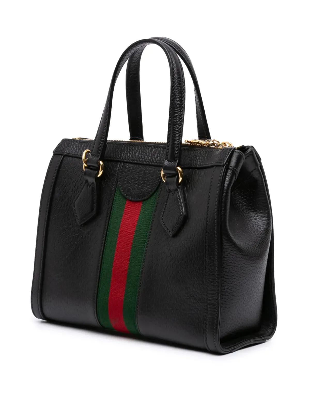 Gucci Pre-Owned 小型レザーウェブ・オフィディア・サッチェル - ブラック - 画像3