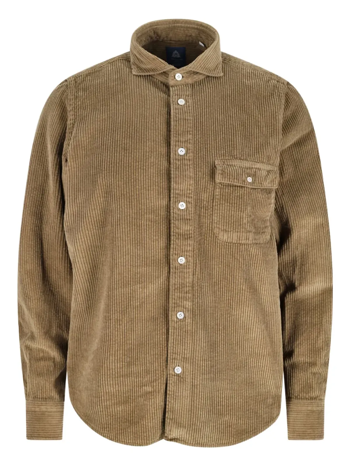 Finamore 1925 Napoli Salina corduroy pocket shirt - Brown - 画像1