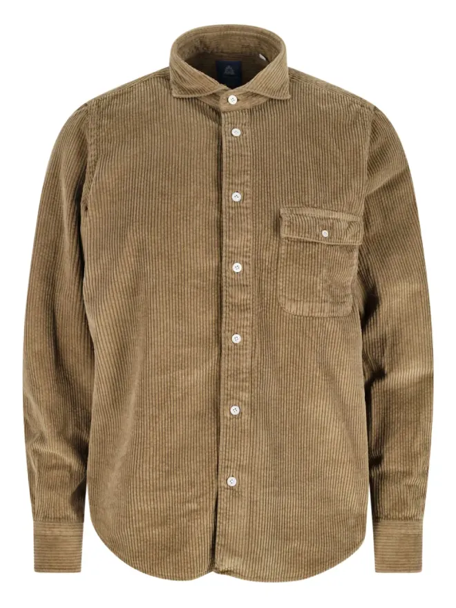 Finamore 1925 Napoli Finamore 1925 Napoli Salina corduroy pocket shirt - Brownの商品画像