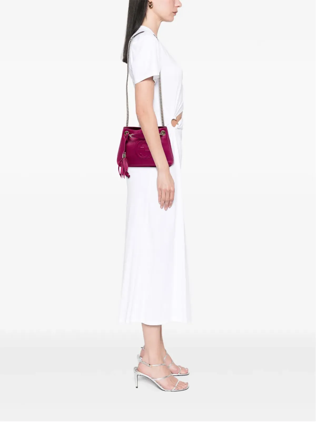 Gucci ビンテージ 小型レザー Soho Chain トートバッグ - 画像2